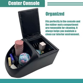 MOOSUN Universal Truck Seat/Bench Contractor Center Console Business Organizer and Storage with Cup Holders and Padded Top Lid for Armrest