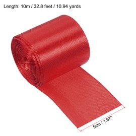 PATIKIL Finish Line Satin Ribbon 5cm 20m/65.6ft, Polyester Fabric Tape for Outdoor Athletics Sprint Running Race Sport, Red