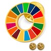 SDGs Badge, 0.8 inch (20 mm) Diameter, Smaller, Gold Cloisonne,
