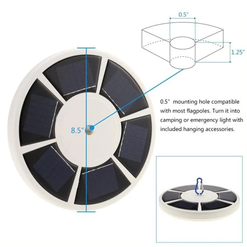 EEZ RV Flagpole Downlight is Fully Covered by 128 LED