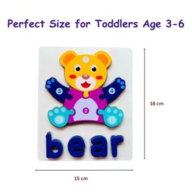 Wooden Puzzles for Toddlers,6 Pack Numbered Wooden Jigsaw Puzzles, Montessori Toys for 3 4 5 Year Old Boys Girls, Preschool Learning Educational Toys for Kids, Birthday Gifts Colors Cognition(A)