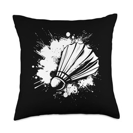 Badminton Streetart Featherball Throw Pillow