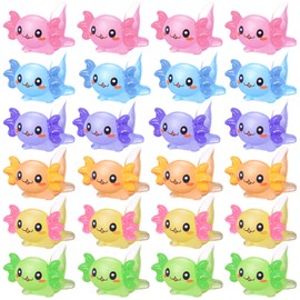Junkin 48 Pcs Mini Axolotl Figures Charms Miniature Resin Axolotl Figurines Tiny New Animal Figures Ornament for Fairy Garden Landscape Aquarium Potted Birthday Christmas Dollhouse Party Decor