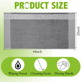 Buryeah 2 Pieces Golf Towel 22 x 44 Inch Cotton Golf Caddy Towel Camping Large Golf Towel for Caddies Golfers Tour Players Club with Stripe, 2 Colors(Black,Gray)