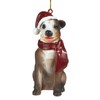 Design Toscano Pitbull Holiday Dog Ornament Sculpture, Full Color