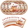 Dereinwo 50Pcs Fall Paper Plates and Napkins Disposable paper plates