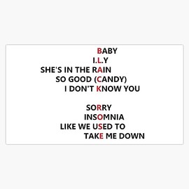 The Rose - Black Rose - Kpop - Tracklist Bumper Sticker Vinyl Decal 5"