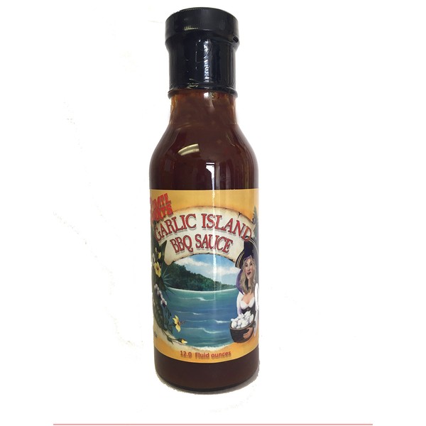 Pirate Jonny's Garlic Island BBQ Sauce - 12 ounce bottle | Garlic BBQ Sauce | BBQ Sauce | Caribbean BBQ Sauce