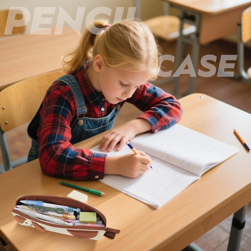 3D Dog Pencil Pouch -Cute Pencil Case - Durable TPU,