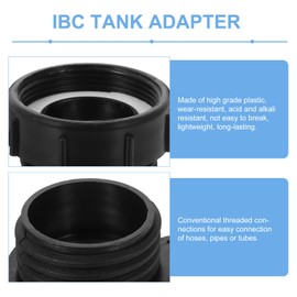 TEHAUX IBC Tote Adapter, IBC Tote Hose Adapter 60mm IBC Tank Adapter Tote Pratical IBC Fine Water Connector Tank Thread Coarse Converter Adapter Cover to 60mm IBC Tote Tank Fitting