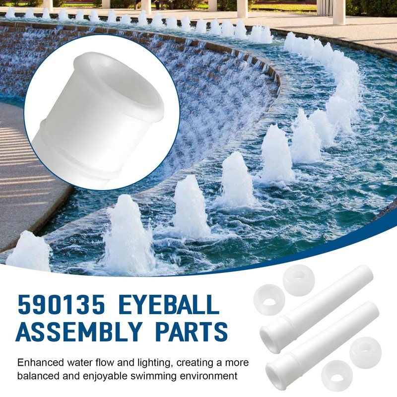 590135 Eyeball Assembly Kit,Pool Bubbler Nozzle Compatible with Pentair, Enhances