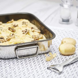 Crealys 500536 Flat, Stainless Steel, Grey, 27.5 x 20.5 x 6 cm