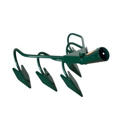 AGROHIT Garden Hoe with 5 Prongs, Steel Planter, Flower Rake with Diameter 2.8 cm Handle Spout, Cultivator for Soil Loosening & Weed Removal, Handy Cultivator for Garden, 29 x 23 cm, Green