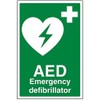 V Safety AED Emergency Defibrillator Sign - 200mm x 300mm