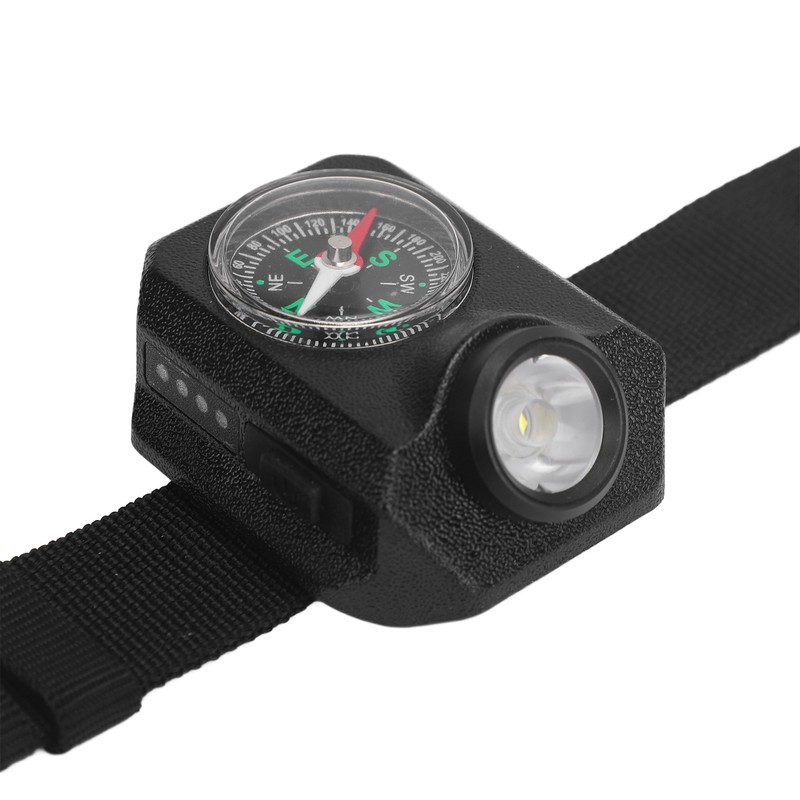 Wrist Flashlight Waterproof Rechargeable 5 Modes Watch Flashlight with Compass
