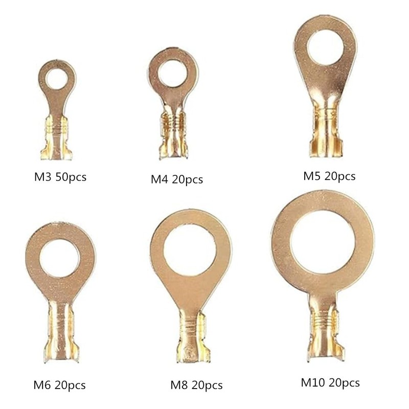 150 Pcs Gold M3 M4 M5 M6 M8 M10 Non-Insulated