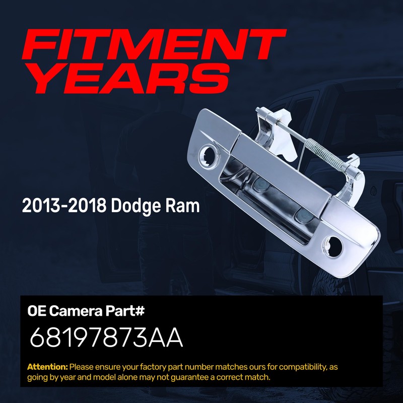 Master Tailgaters Tailgate Handle Upgraded Chrome Metal Replacement for Dodge