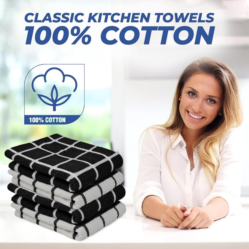 Towelogy® Premium Tea Towels for Kitchen 100% Cotton Lint Free