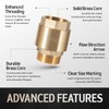 1-1/4 Inch Brass Check Valve, One-Way Non Return In Line