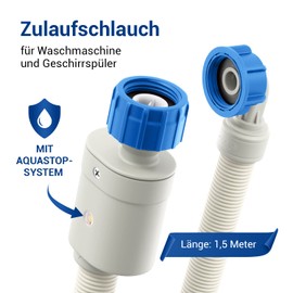 VIOKS Aquastop Washing Machine Hose 3/4 Inch Hose 1.5 m 25 °C - Inlet Hose Dishwasher / Aquastop Hose Washing Machine - Washing Machine Accessories & Dishwasher Accessories