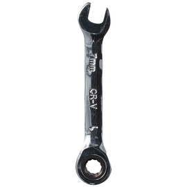 napkery 7mm Metric Stubby Box End Head Geared Wrench, 72 Teeth Ratcheting Combination Wrench Spanner for Projects with Tight Space