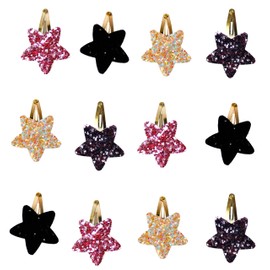 Girls Hair Clips Handmade Sparkly Hair Clips Barrettes,Neutral Fabric Snap Clips Pins Fully Lined Alligator Hair Accessories for All Age Gilrs Infants Teens Kids Toddler by Fancy Clouds 12PCS