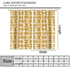 KANEPE - Cortinas geométricas amarillas, modernas y modernas con diseño de círculos, cortinas opacas con bolsillo para barra, 2 paneles para recámara, sala de estar, 72 pulgadas de ancho x 63 pulgadas