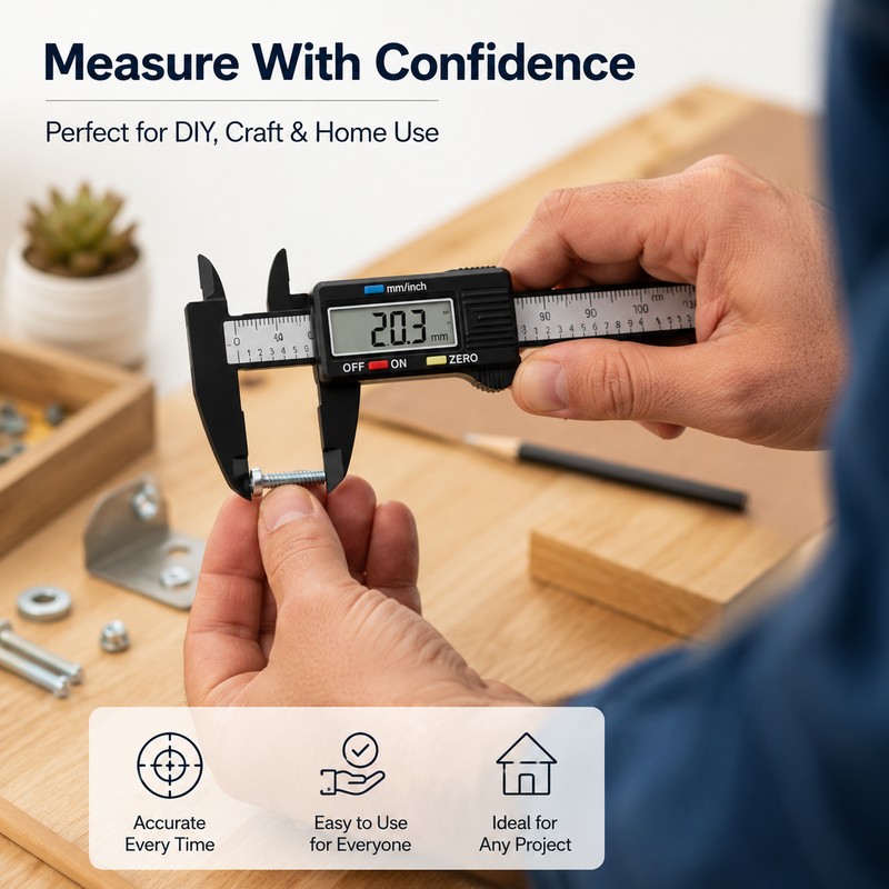 Digital Caliper Measuring Tool for DIY Projects – Carbon Fiber