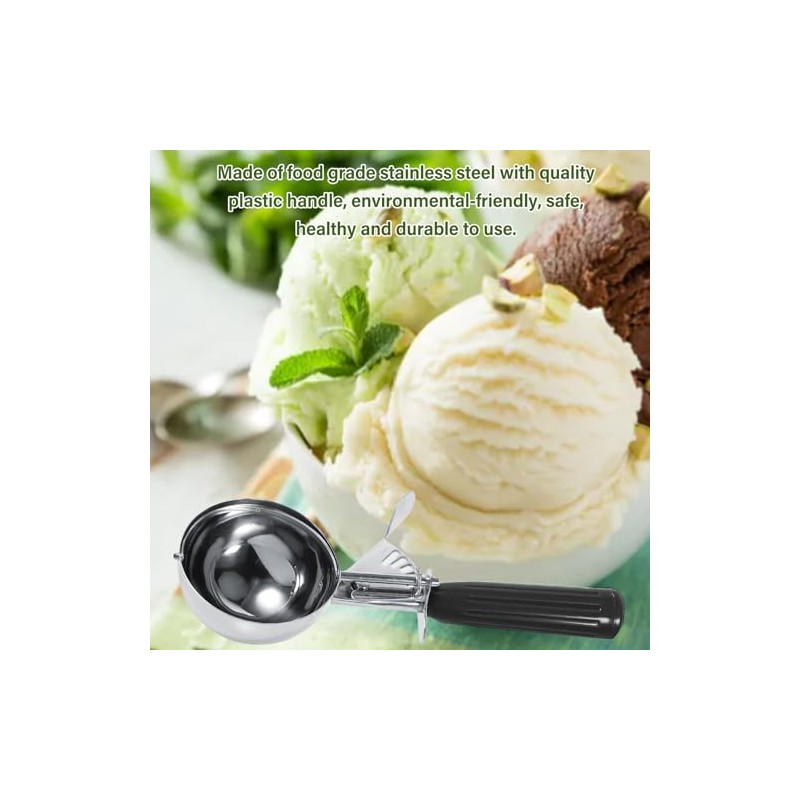 Cuchara para Helado, Cuchara Acero Inoxidable de Grado Alimenticio, Cuchara