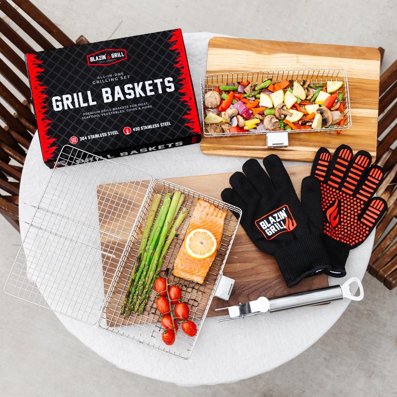 Blazin' Grill Grill Baskets for Outdoor Grill | 2 Grilling