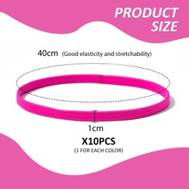 10 Pieces Of Colorful Headbands, Non-Slip Headbands, Seamless Hairbands, Sports And Running Hairbands, Elastic Thin Hairbands, Candy-Colored Thin Hairbands, Suitable For Sports And Fitness