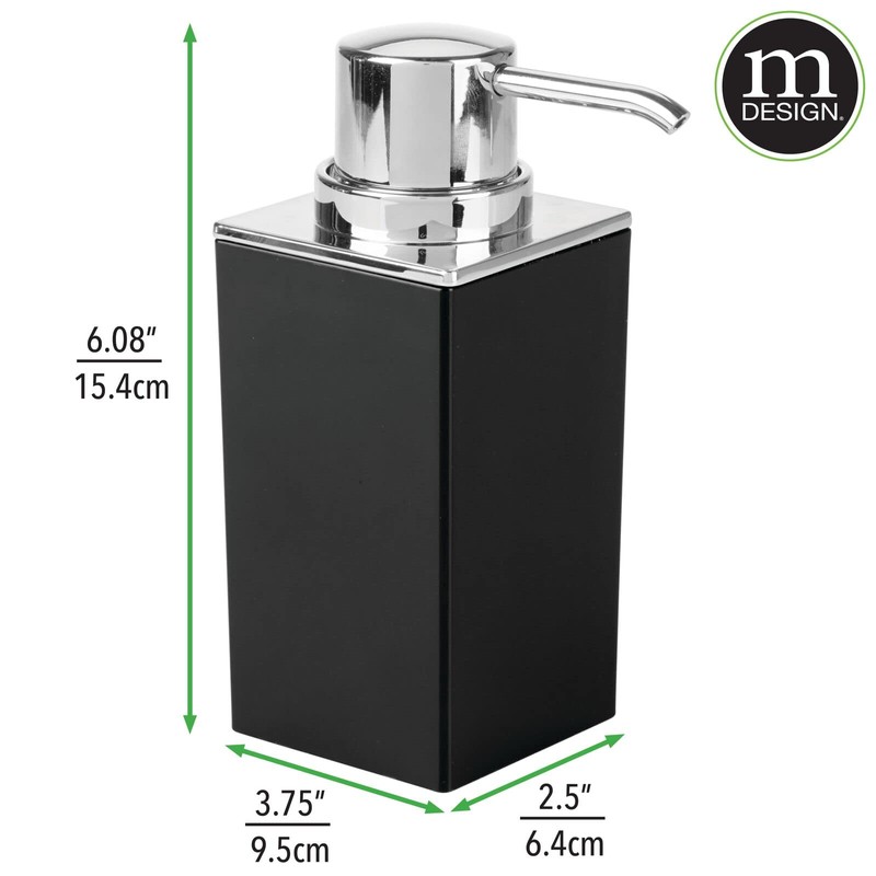mDesign Set of 2 Refillable Soap Dispensers - Practical Pump