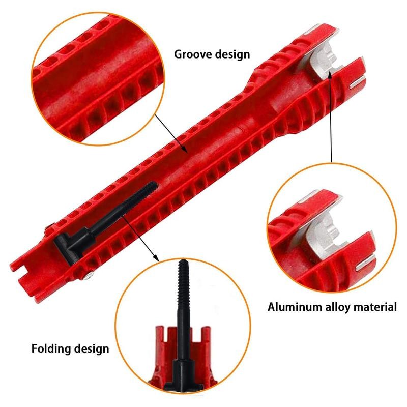 Multifunctional Faucet Wrench (1 Count), Sink Faucet Installer Tool, Basin Wrench