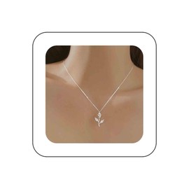 Cimenexe Bohemian Crystal Rose Choker Necklace Silver Rose Flower Pendant Necklace Small CZ Flower Necklace Rhinestone Rose Chain Necklace Jewellery for Women Gifts, Zinc, No Gemstone