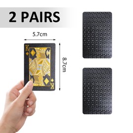 FDGGT 2 Sets Playing Cards, Table Games, Waterproof and Durable Playing Cards, Interactive Family Games, Party Games