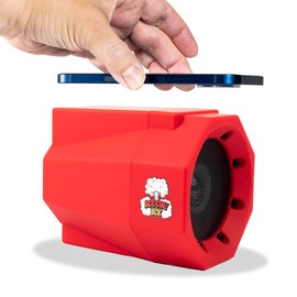 Mad Man Phone Volume Amplifier Sound Booster - No Bluetooth or Cables, Set Smartphone on Speaker to Amplify Audio, Universally Compatible, Works with Speakerphone, Perfect for Seniors (Red)