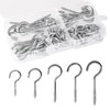 Pack of 75 Small Screwing Hooks, Multi-Size Screw Hooks, Silver,