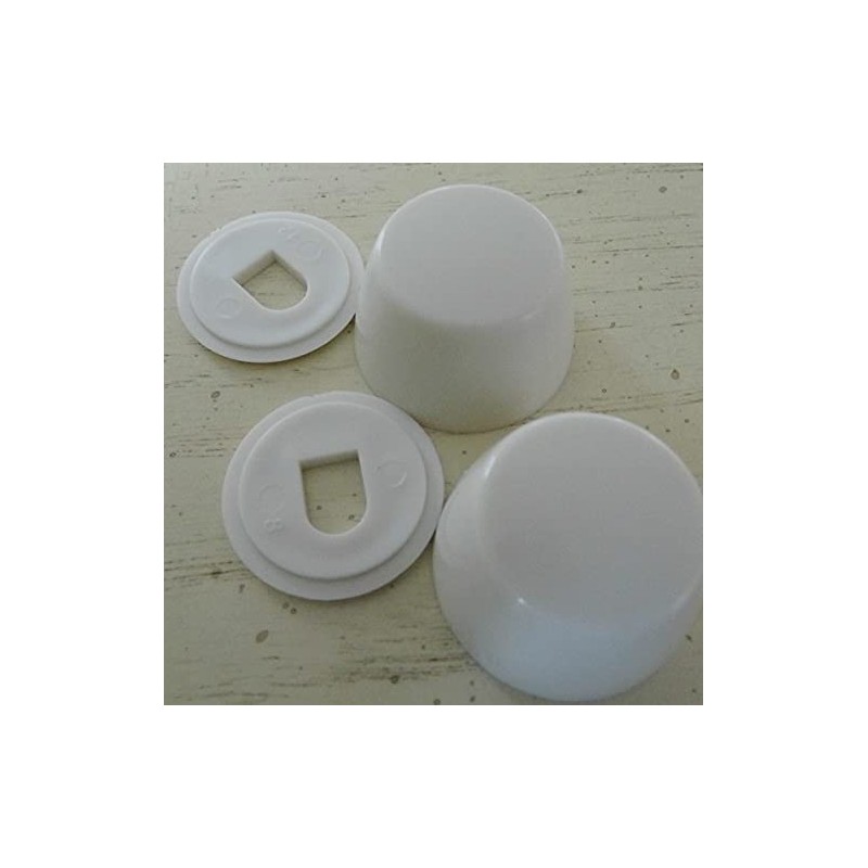 Flat Top Dome Caps for Toilet Floor Bolts, Easy Snap-On,