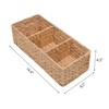 StorageWorks 3-Section Wicker Baskets for Shelves, Hand-Woven Water Hyacinth Storage