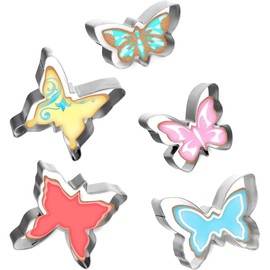 AORVYUI 5 Cookie Moulds Cute Butterfly Shape