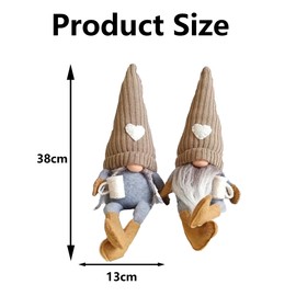 Gxdamxz Coffee Gnome Decoration Indoor Handmade Elf for Coffee Lovers/Easter, Pack of 2