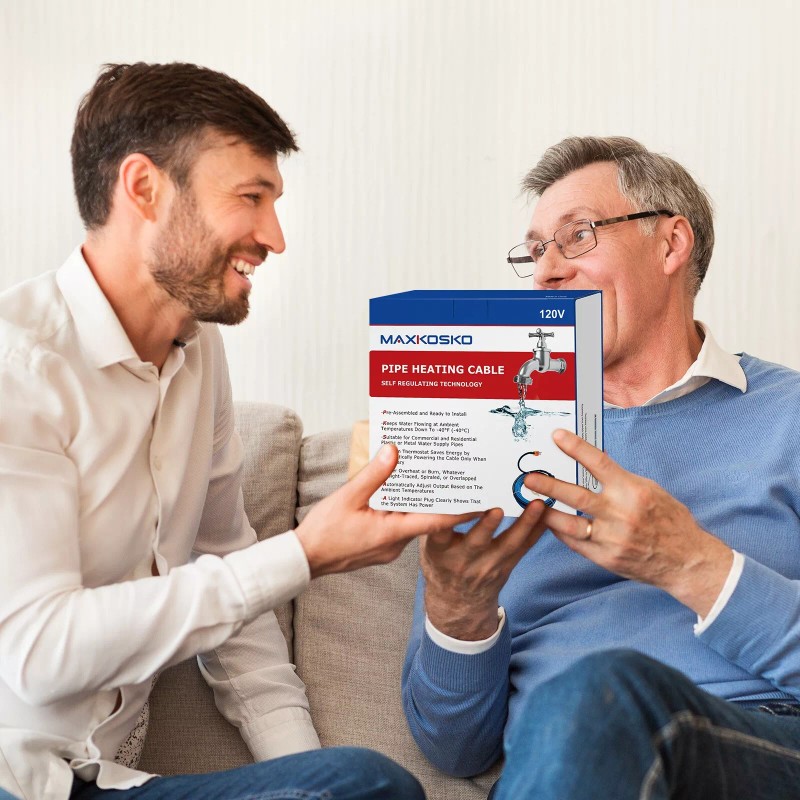 MAXKOSKO 9FT Freeze Protected Water Pipe Heating Cable, Self Regulating