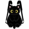 Black Cat Plush Backpack for Everyday Carry – Big-Eye Kawaii