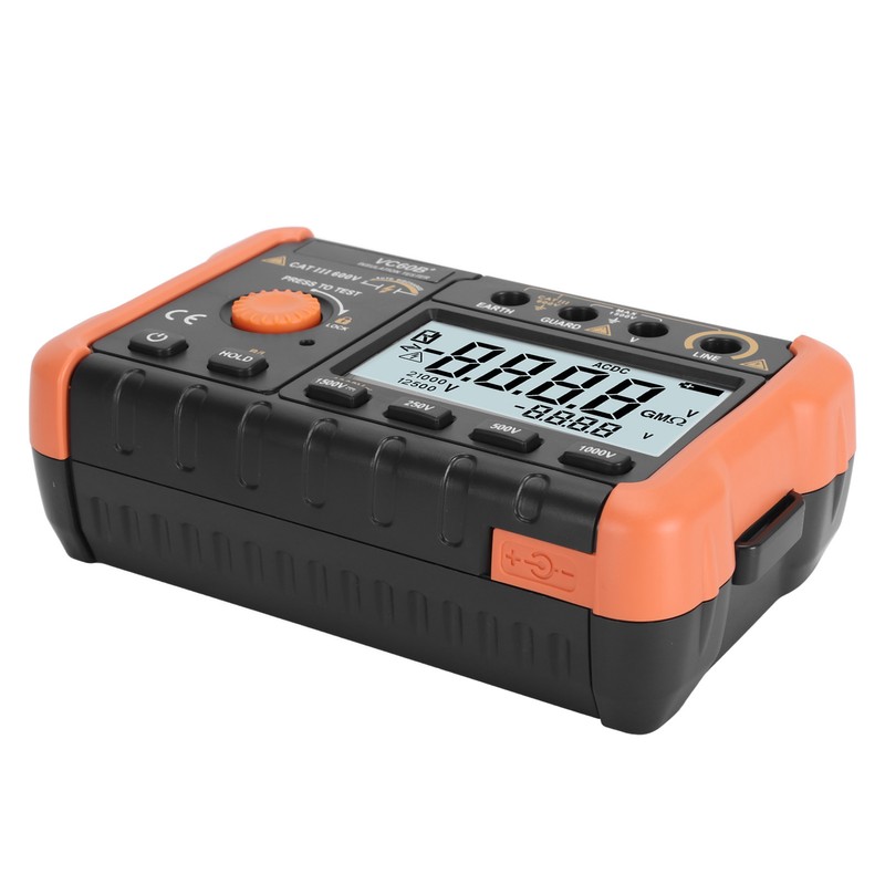 Insulation Resistance Tester Megohmmeter Digital 1000V 4999MΩ with LCD Display