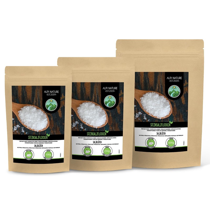 Rock salt flakes (250g), rock salt flowers, natural rock salt