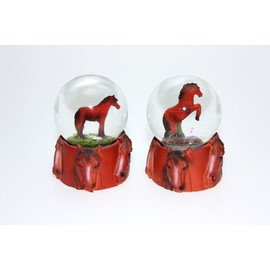 Cornelißen Glitter Ball Horse Brown Double Animal Snow Miniature Shaker Glass Ball