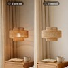 Phaosio 12.4" Boho Rattan Chandelier Hand Woven Rattan Pendant Light