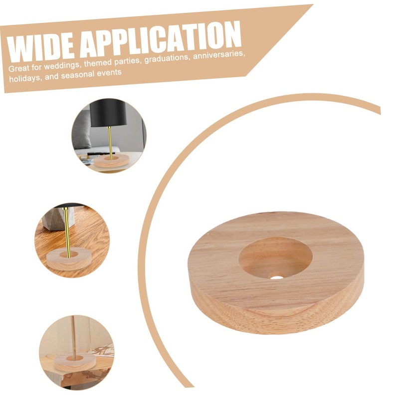 Levemolo Lamp Parts Solid Wood Lamp Base Round Wooden Lamp