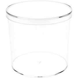 Pioneer Plastics 115C Clear Cylinder Plastic Container, 3.375" W x 3.125" H, Pack of 4