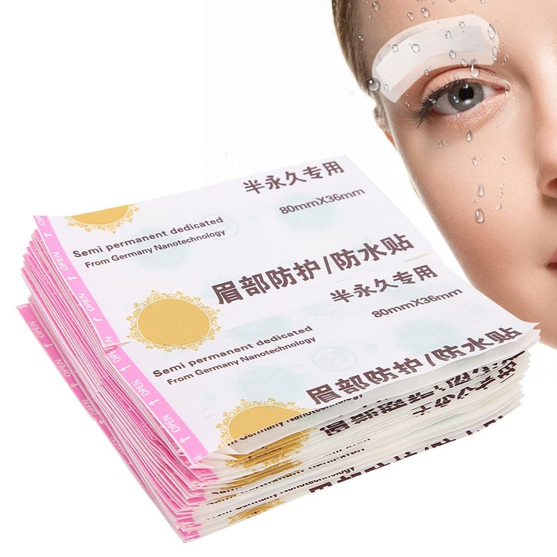 Disposable Plastic Eye Shield, 50 Pcs Eyebrow Tattoo Protection Waterproof
